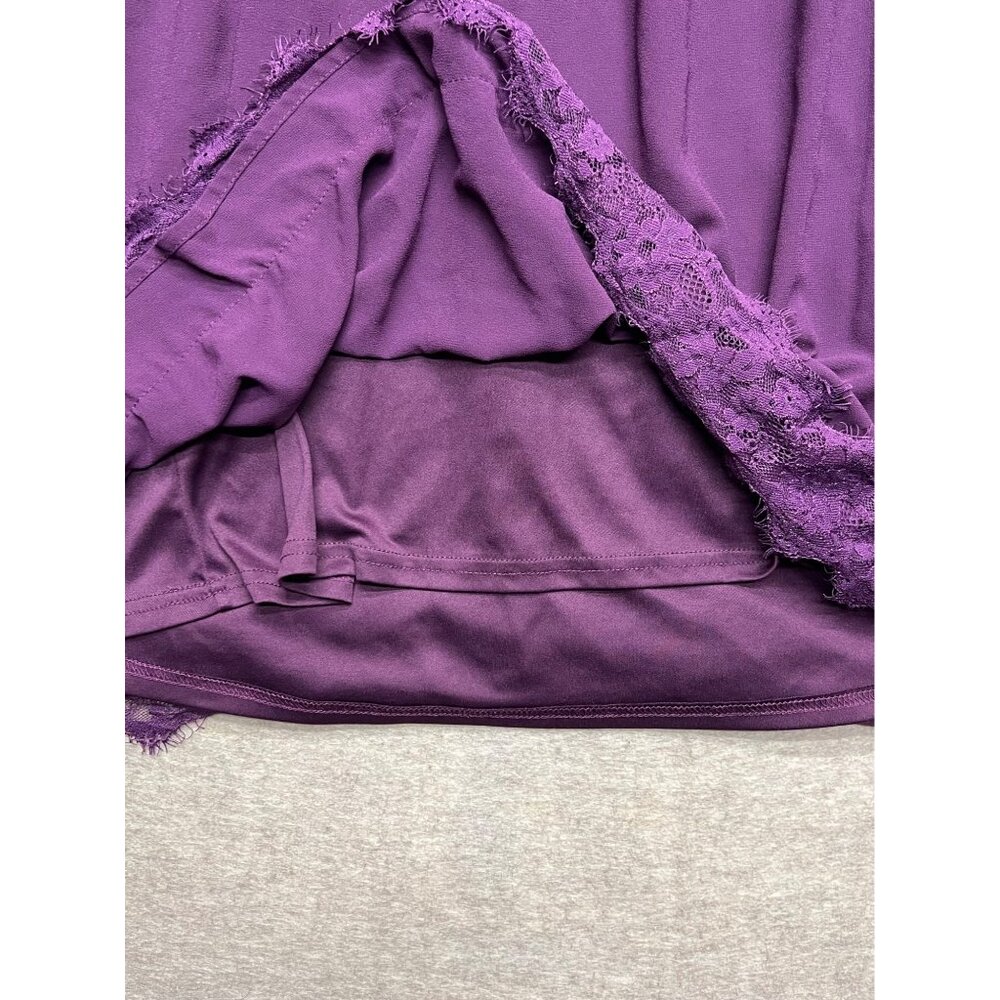 Doe & Rae Purple Short Sleeve With Lace Trim Mini Dress Size 1X - Picture 6 of 10